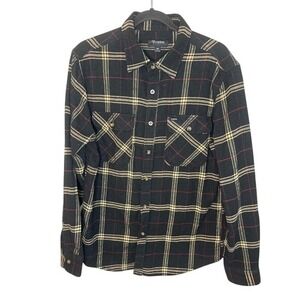 Brixton Mens Plaid Flannel Long Sleeve Button Up Shirt Size Medium